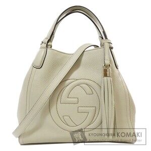 Gucci Soho Handbag Leather metallic silver